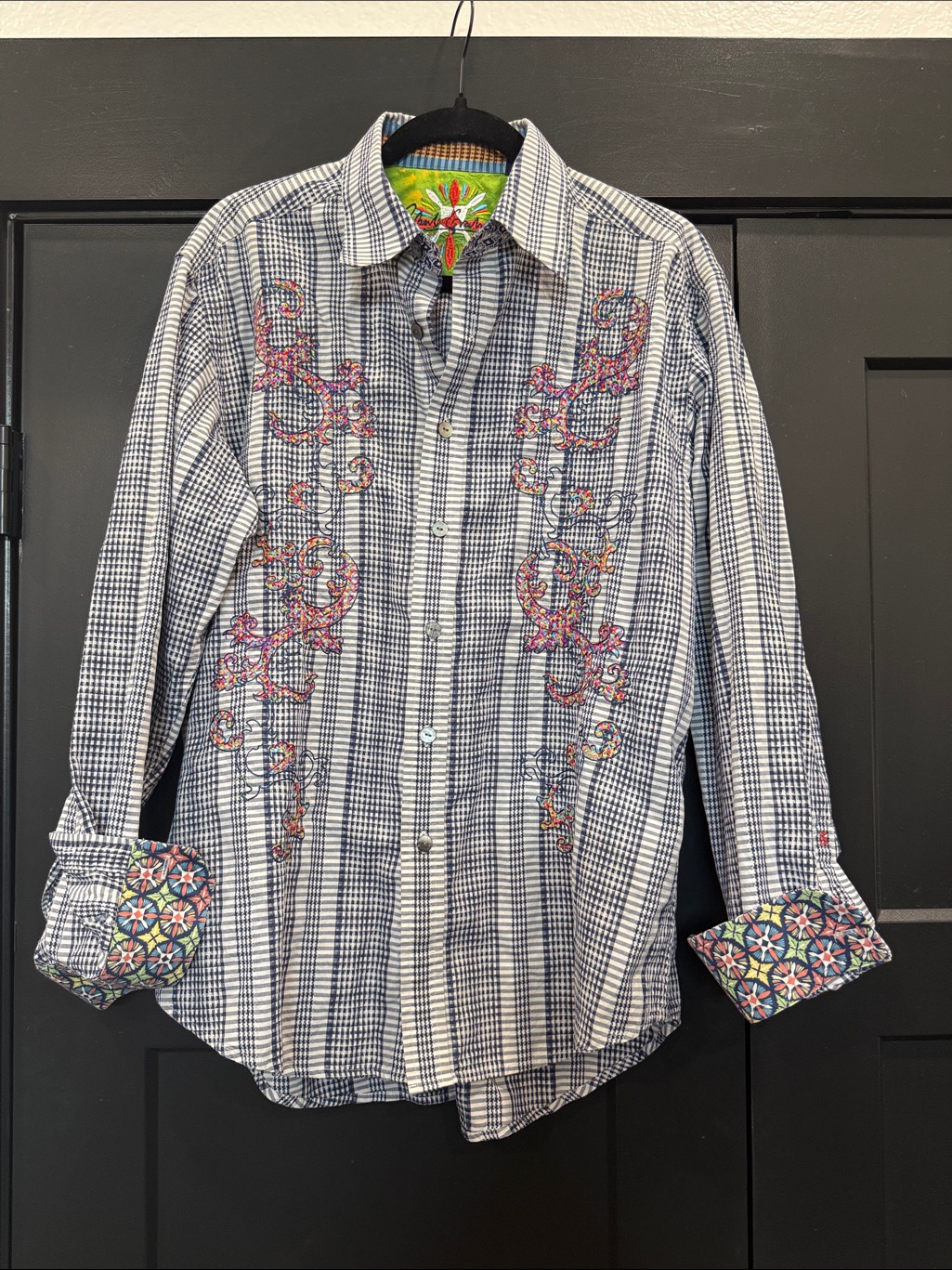 Robert Graham Knowledge Wisdom Truth Button-Up Shirt Size Large